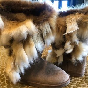 Fun furry boots